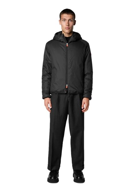 PIUMINO ANIMAL FREE CON CAPPUCCIO UOMO ALLIUM BLACK SAVE THE DUCK | Giubbotti | D31445M10000